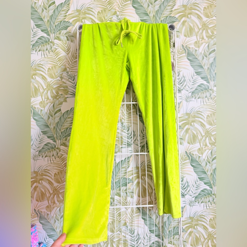 Aerie Dreamy Lime Green Velour Low-Rise Pants